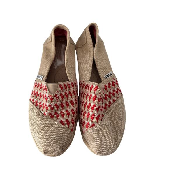 Toms Tan and Red Espadrilles - Picture 2 of 6